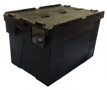 64 Litre Attached Lidded Container 600x400x365-Eco Black: 10A6BR