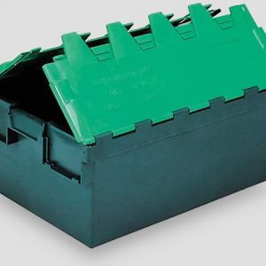 600x400x250 Two Tone Green Lidded Container (40 Ltr)