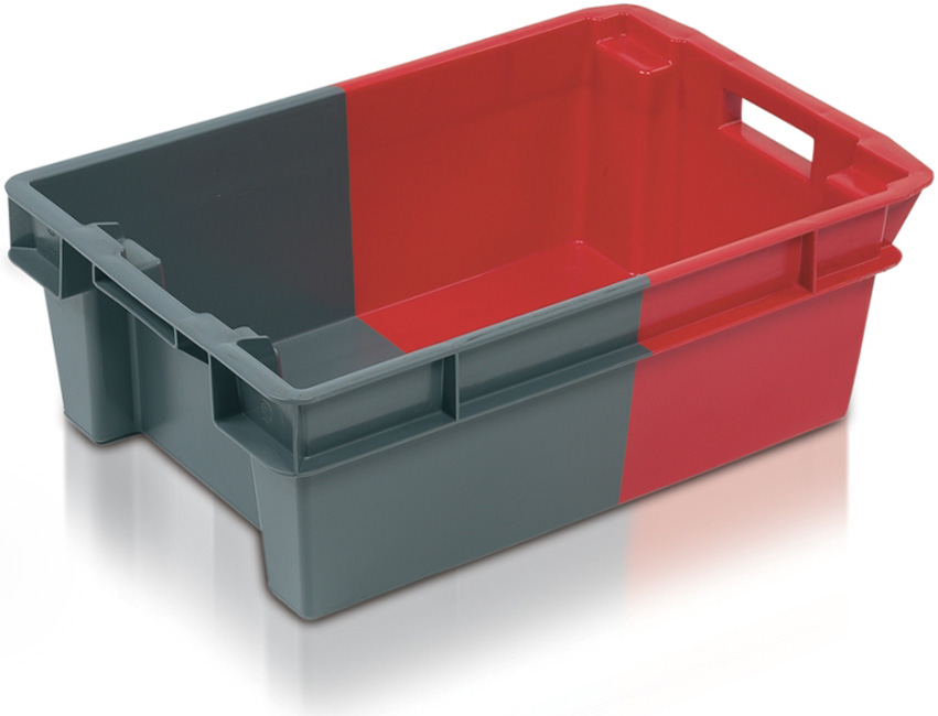 9568001_1 32 Ltr Stack n Nest Container 600x400x200 Solid Ref:11032