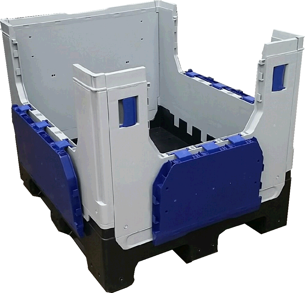 kf975-3-side-drop-1 KF975 Folding Pallet Box 1200x100x975 840Ltr